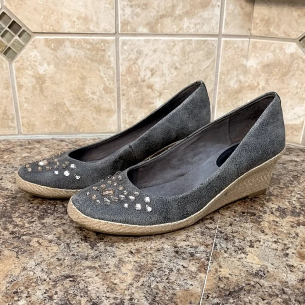 Easy Spirit Kalijo Espadrille Gem Wedges Size 7 1/2